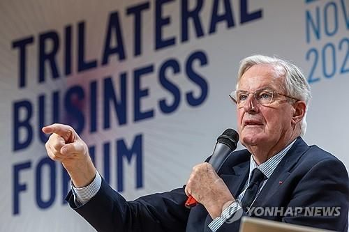 3국 경제포럼 참석한 미셸 바르니에 프랑스 총리