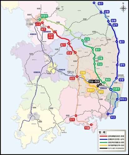 올해 말 개통 철도 노선도
