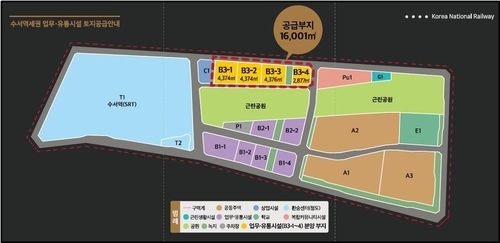 수서역세권 공공주택지구 내 업무·유통시설용지 토지이용 계획도