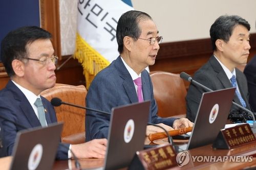 한덕수 총리, 국무회의 발언