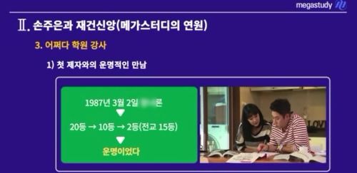 논란이 된 손주은 메가스터디 회장 강연