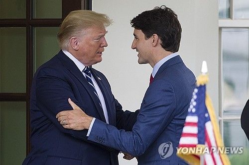 도널드 트럼프 미 대통령 당선인과 쥐스탱 트뤼도 캐나다 총리