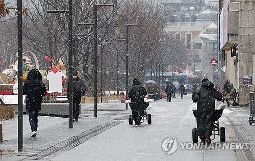 올해 1월 눈 내리는 서울