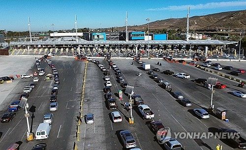 멕시코 북부 티후아나 국경 포인트