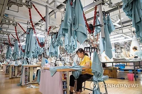 중국 장쑤성 난퉁의 한 공장