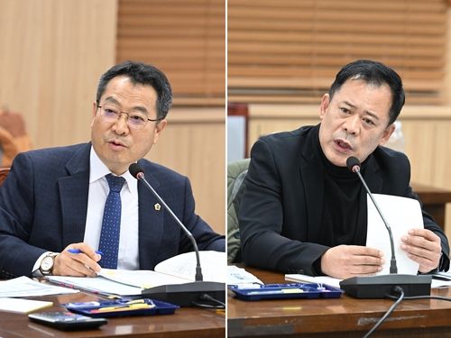 제주도의회 송창권(왼쪽) 의원과 김대진 의원