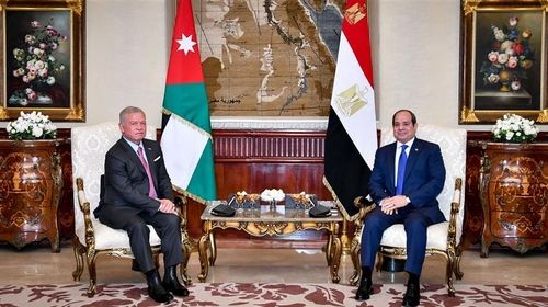 이집트 방문한 압둘라 2세(왼쪽) 요르단 국왕과 압델 파타 엘시시 이집트 대통령