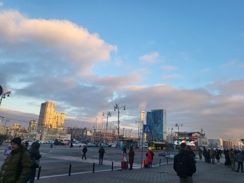 우크라이나 키이우 버스터미널 인근 모습