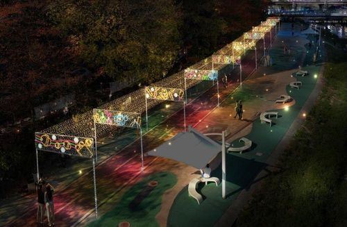 강북구 우이천 빛 조형물 전시 게이트 상세안