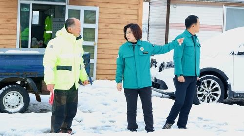 폭설 현장 점검하는 김보라 안성시장