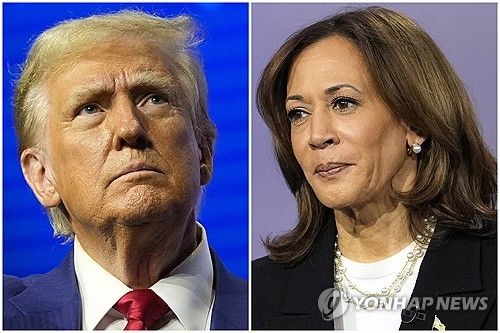 트럼프 후보(왼쪽)와 해리스 후보