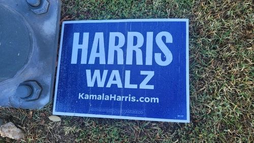 미국 민주당 해리스 후보의 선거운동 표지판