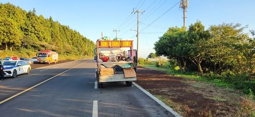 4일 오전 제주시 구좌읍 사고 현장