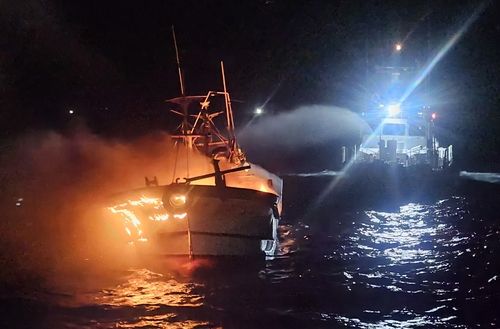 선박 화재 현장