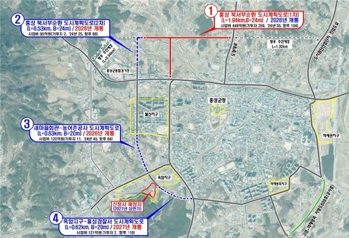 홍성읍 내부순환도로망 구축 노선도