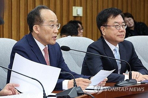 발언하는 추경호 원내대표