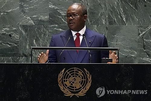 유엔 총회 연설하는 우마로 시소코 엠발로 기니비사우 대통령