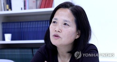 연합뉴스와 인터뷰 중인 김미숙 김용균재단 이사장