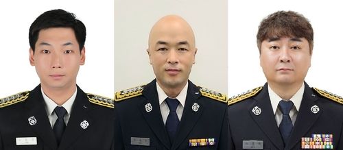 대전소방 특진자(왼쪽부터 오동진, 안유진, 이경희)