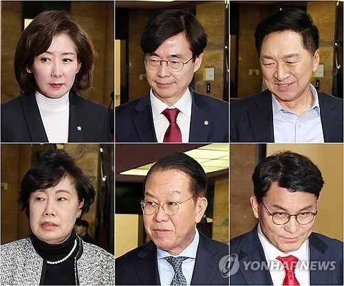당 대표실 향하는 국민의힘 5~6선 의원들