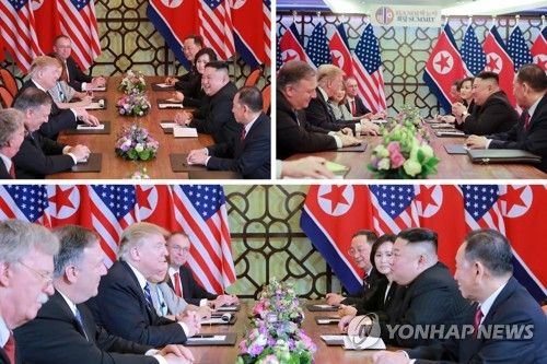 김정은-트럼프, 확대정상회담에서 대좌