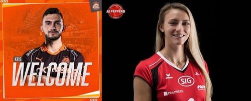 OK저축은행과 페퍼저축은행의 새 외인 크리스(왼쪽)와 프리카노