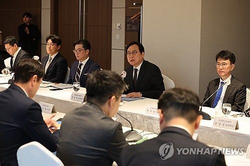 대미 투자기업 간담회서 발언하는 정인교 통상교섭본부장