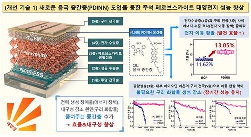 중간층 도입 통한 주석 페로브스카이트 태양전지 성능 향상 