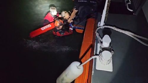 하선 도중 추락한 선장, 해경 구조