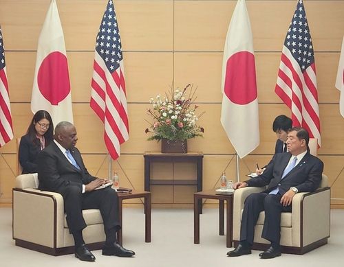 이시바 총리, 오스틴 美 국방장관 면담