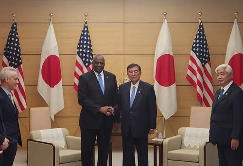 이시바 총리, 오스틴 美국방장관 면담