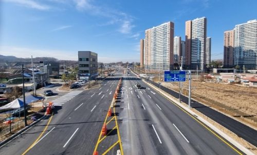 청주시 서부로 석곡사거리 도로확장 구간 조기개통 