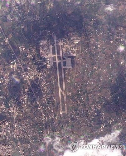 러시아군이 사용 중인 시리아 북서부의 흐메이밈 공군 기지