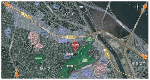 목동 523번지 일대 위치도