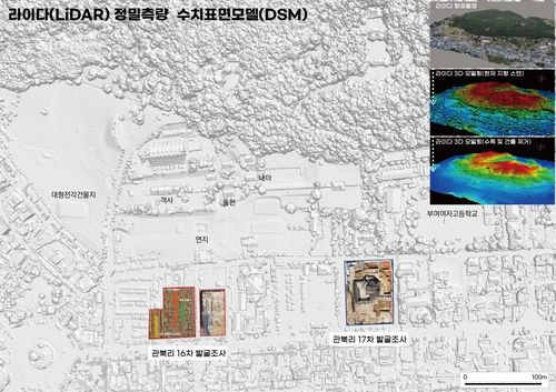부여 관북리 유적 16·17차 조사 지역 위치 