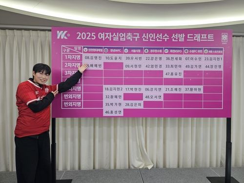 전체 1순위로 인천 현대제철 유니폼을 입은 김명진