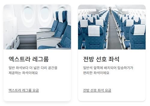 대한항공 국내선 엑스트라 레그룸·전방 선호 좌석 판매
