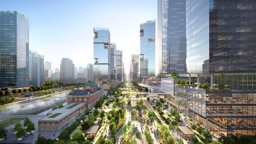 서울역 공간 대개조 구상-선형공원 조감도