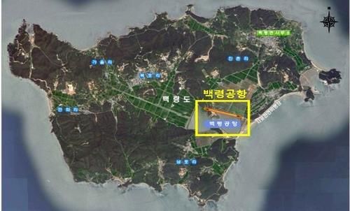 백령공항 위치도