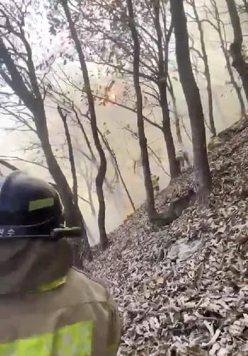 범서읍 산불 현장