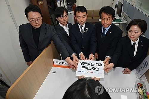 야6당, 대통령 탄핵소추안 제출