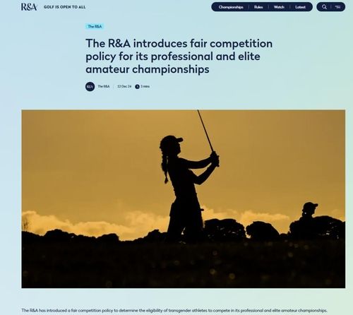 성전환 선수들의 대회 출전 정책 발표한 R&A