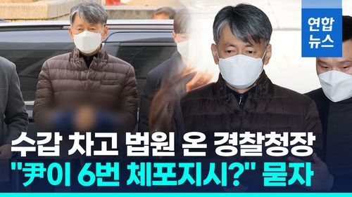 [영상] 수갑 찬 조지호 경찰청장…"尹이 6번 체포 지시했나?" 질문에 - 2
