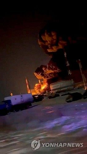 러시아 오룔 지역 석유시설 화재 현장