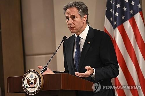 단독 기자회견하는 토니 블링컨 미국 국무장관