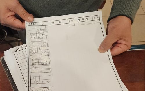 국회 인근 한식당 예약명부 