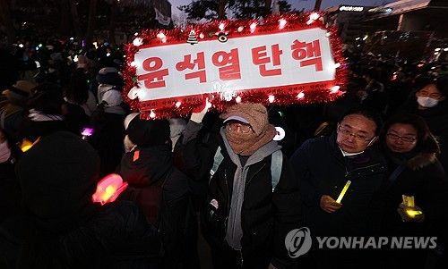 탄핵 피켓 든 참가자