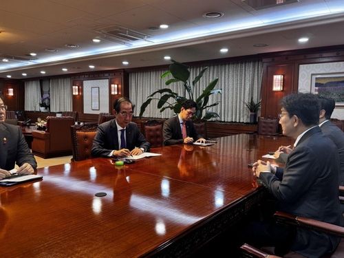 국민의힘 권성동 원내대표, 한덕수 대통령 권한대행 국무총리 예방