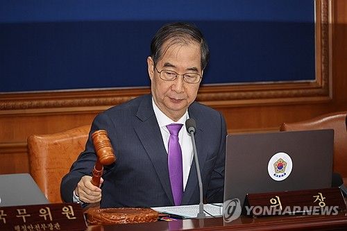 의사봉 두드리는 한덕수 대통령 권한대행