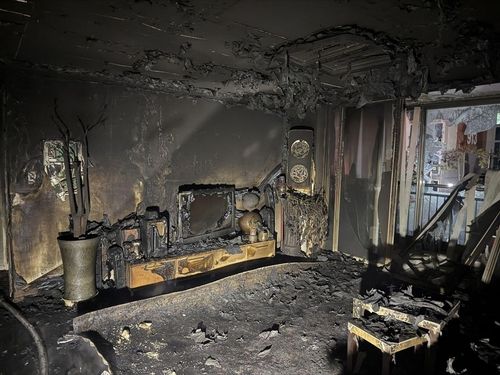 불이 난 아파트 내부